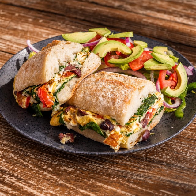Greek Omelette Sammie.