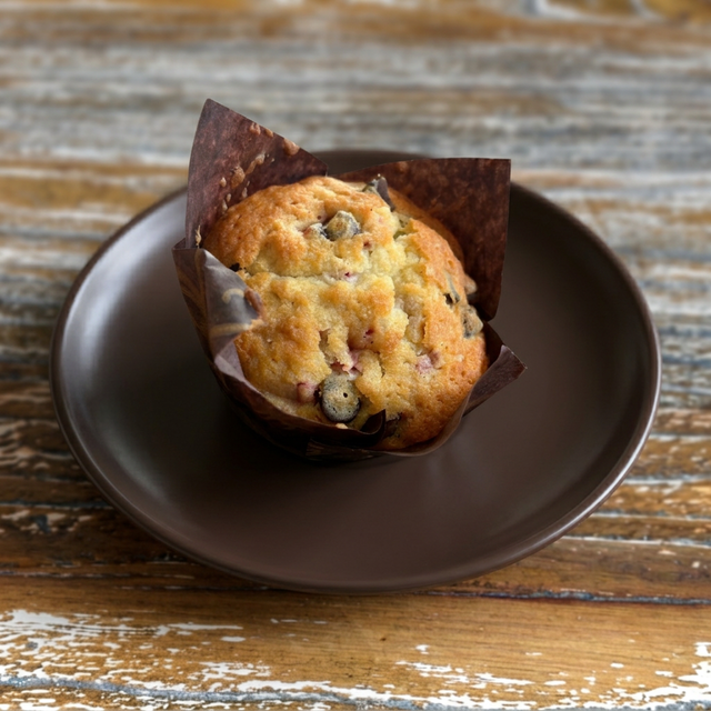 Raspberry Chocolate Chip Muffin.