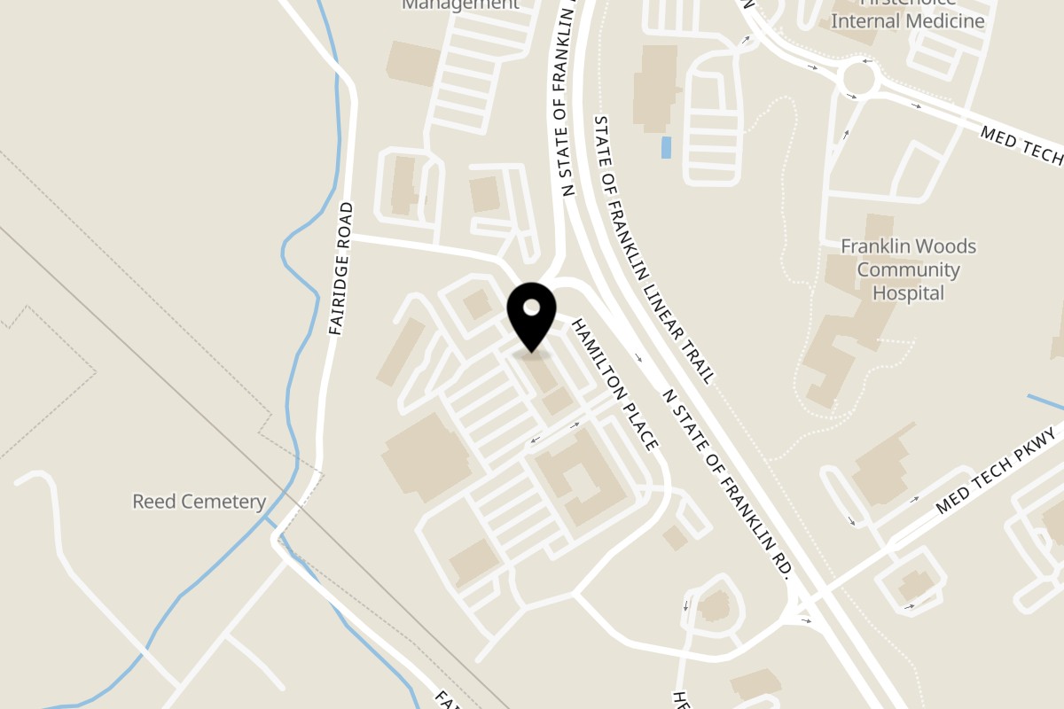 Map showing the location of Rendezvous International Cafe Johnson City on 2059 Hamilton Pl in Johnson City